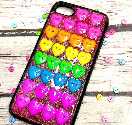 Neon Hearts DIY Phone Case