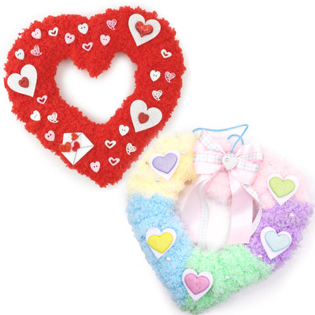 DIY Fluffy Valentine Heart Wreath