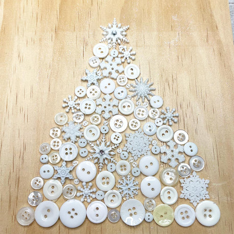 Winter Whites: Button Tree Collage Decor