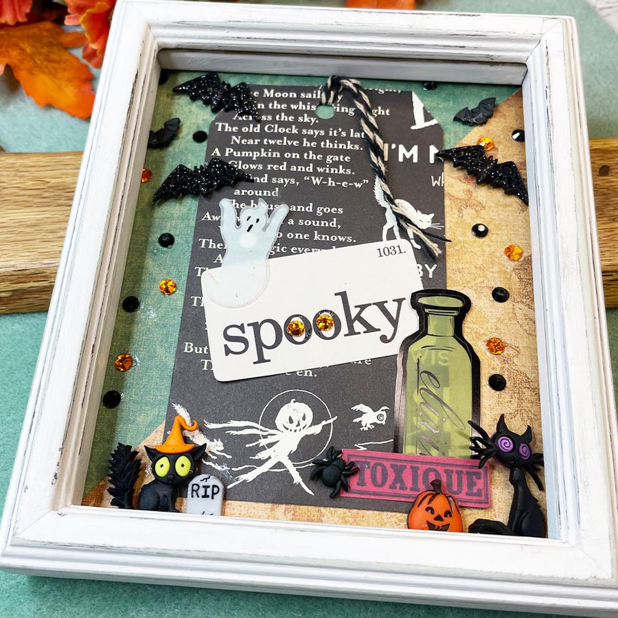 DIY Halloween Wall Art- Easy Framed Collage Project