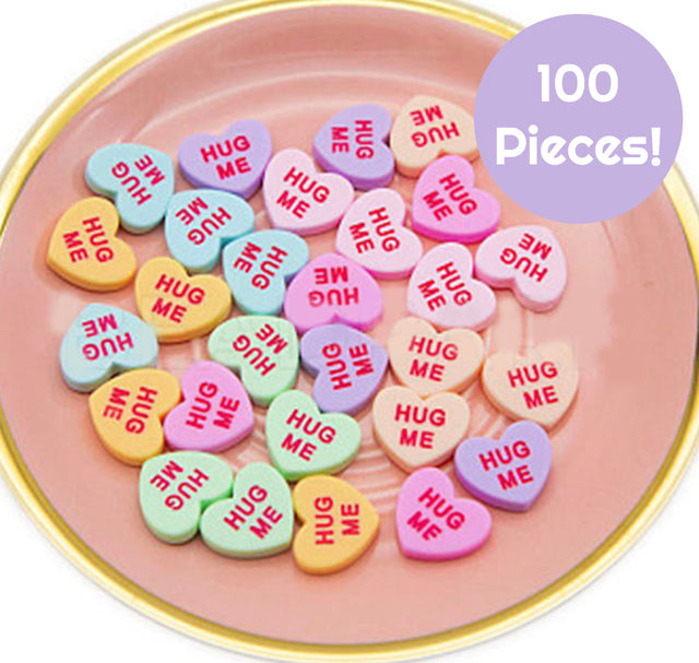 Dress It Up Button Shop 100-Piece Hug Me Resin Conversation Hearts