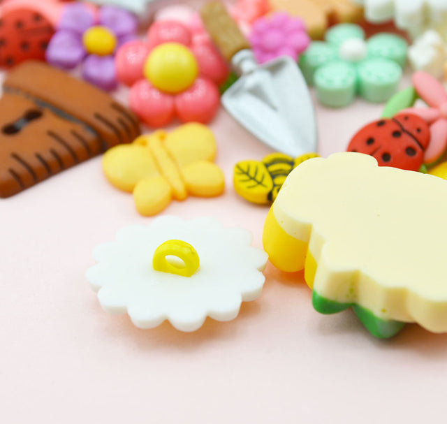 12 Pack Flower Garden Themed Embellishment Bundle 50 Pieces