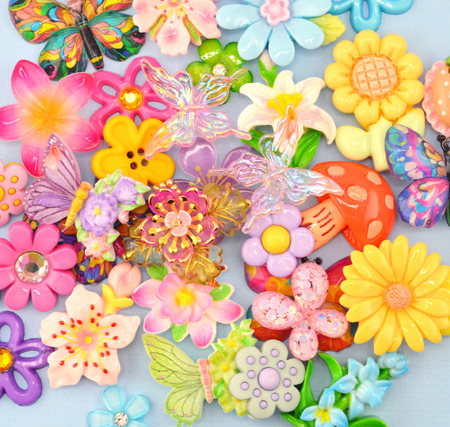 12 Pack Spring Blossom Garden Embellishment Bundle – 50 Pieces