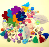 12 Pack Eclectic Boho Embellishment Bundle – 50 Pieces