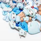 12 Pack Baby Boy Embellishment Bundle, 100 pieces