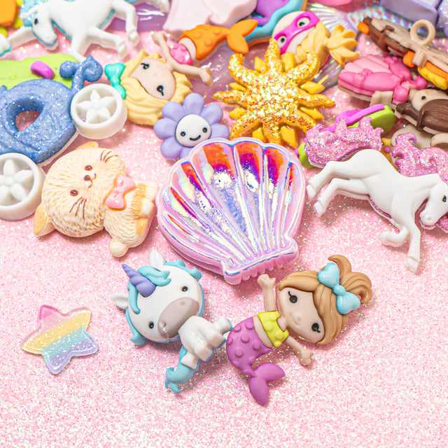 12 Pack Princess Girly Themed Embellishment Bundle 50 Pieces