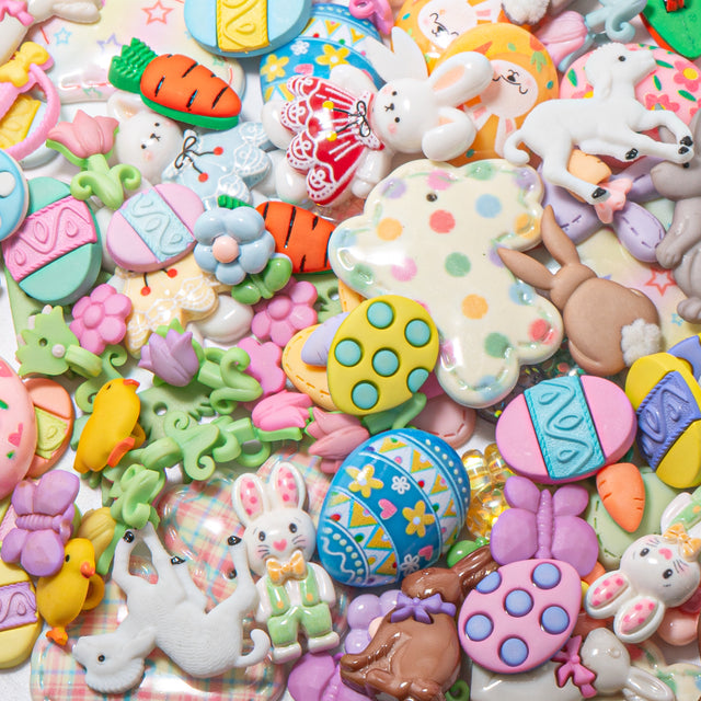 Easter Bundle Multi Color Animals Bunnies Flowers Holiday Themed, 80+ Pieces