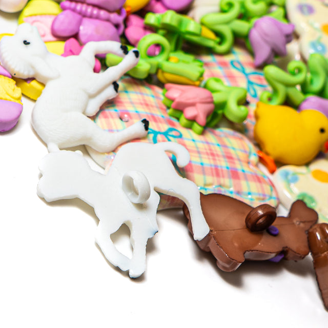 Easter Bundle Multi Color Animals Bunnies Flowers Holiday Themed, 80+ Pieces