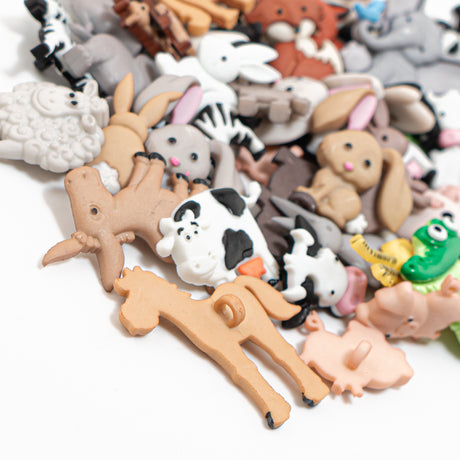Zoo & Farm Animal Themed Button 12 Pack 50+ Pieces
