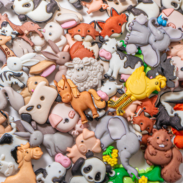 Zoo & Farm Animal Themed Button 12 Pack 50+ Pieces