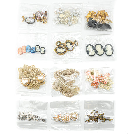 12 Pack Victorian Embellishment Bundle – 50 Pieces