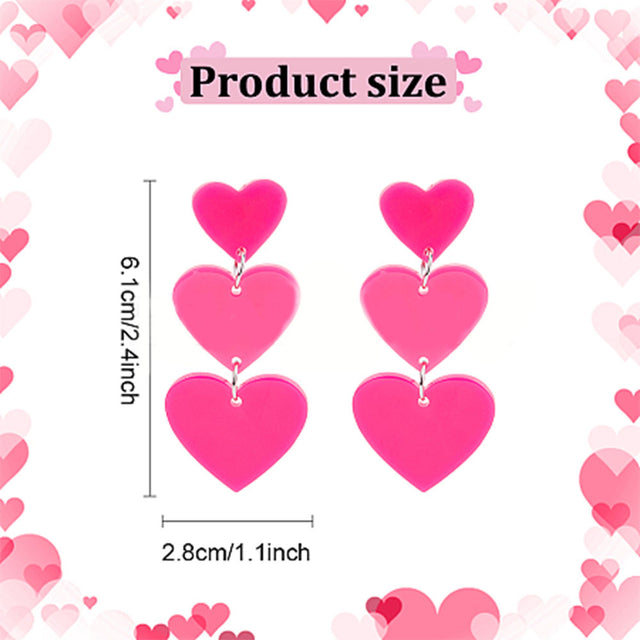 Heart Dangle Acrylic Earrings – Choose Your Style
