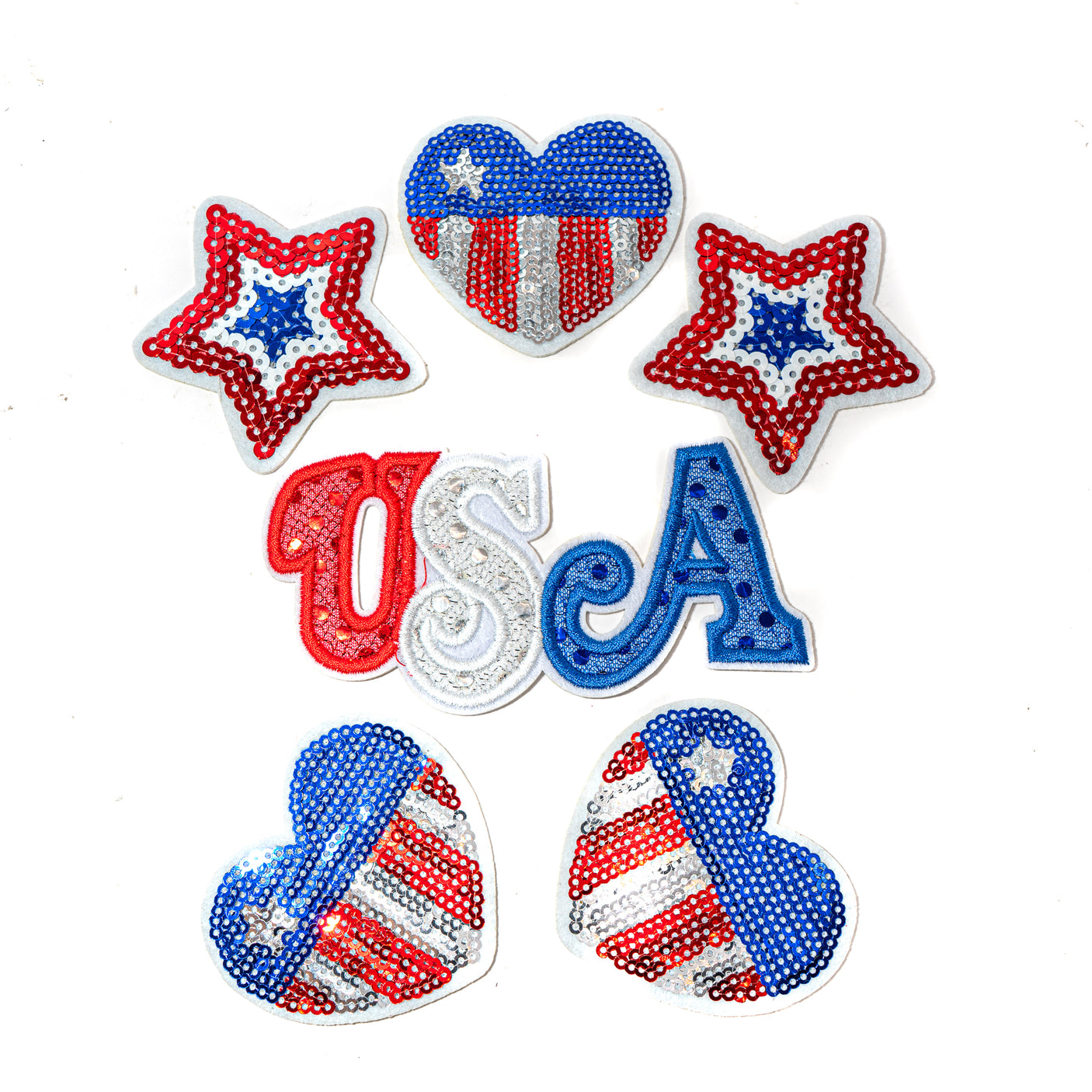 Stars & Stripes Beaded Felt Appliqué Set