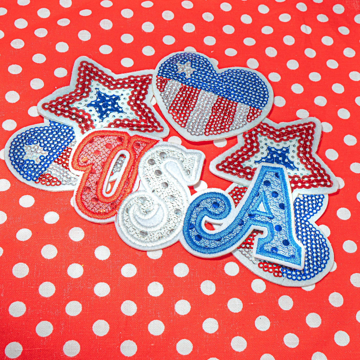 Stars & Stripes Beaded Felt Appliqué Set
