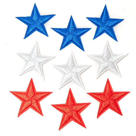 Patriotic Embroidered Star Patch Set
