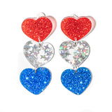 Heart Patriotic Earrings