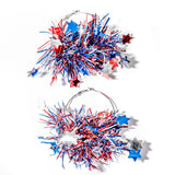 Blue Star Sparkle Hoop Earrings
