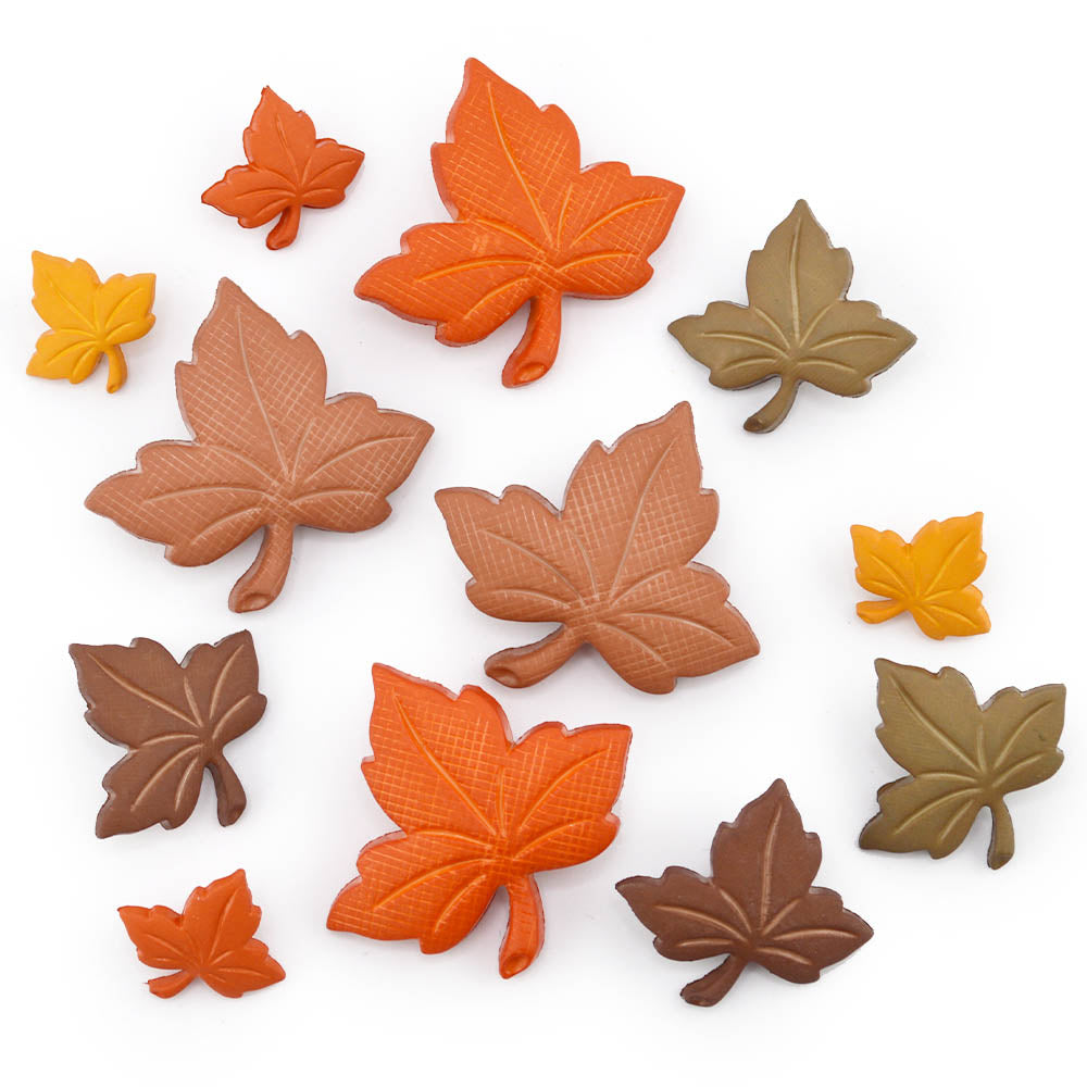 Autumn Leaves Loop Back Craft Buttons