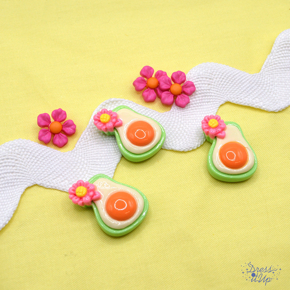 Avocado Buttons Avocadoh! Fruit Flower Themed Buttons – Dress It Up