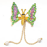 Rhinestone Pearl Drop Butterfly Hair Clip