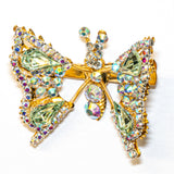 Rhinestone Sparkle Gold Butterfly Hair Clips