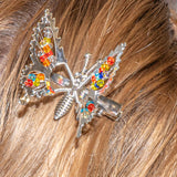 Rainbow Beaded Butterfly Clips