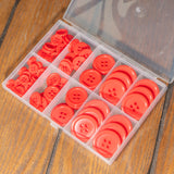 100-Piece Fire Truck Red 4-Hole Resin Button Mix