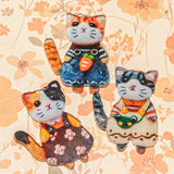 Dressed Up Pretty Kitties Flat Acrylic Embellishments