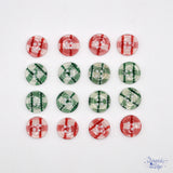 Christmas Plaid 15mm 4-Hole Buttons