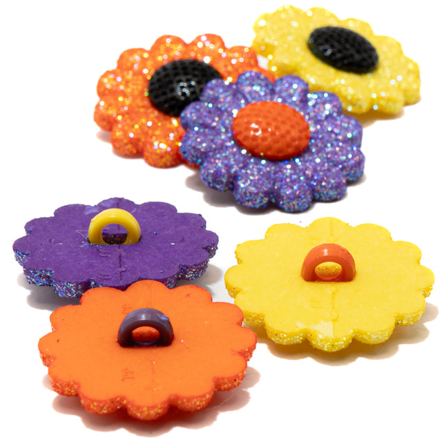 Daring Daisies Multi Color Bright Flowers Garden Buttons
