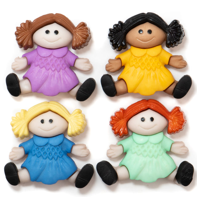 Dolls Of The World Multi Color Buttons