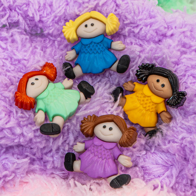 Dolls Of The World Multi Color Buttons