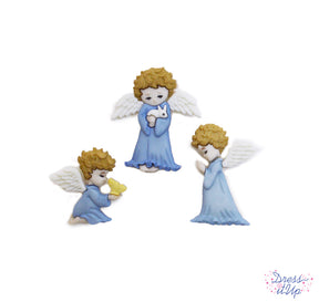 Angels in blue gowns add to Nativity scenes and Sunday school crafts