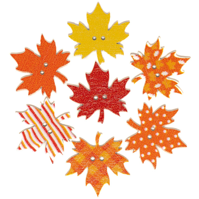 Fall Into Autumn Multi Color Leaves 2-Hole