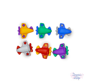 Colorful airplanes perfect for children's crafts and ariel projects