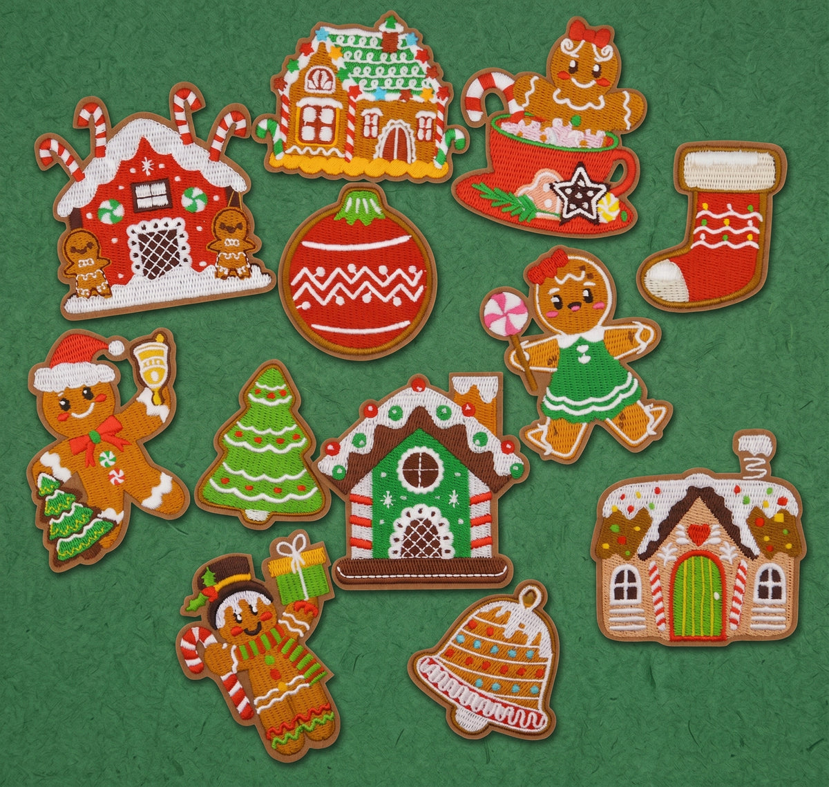 Gingerbread Christmas Iron-On Patch Mix