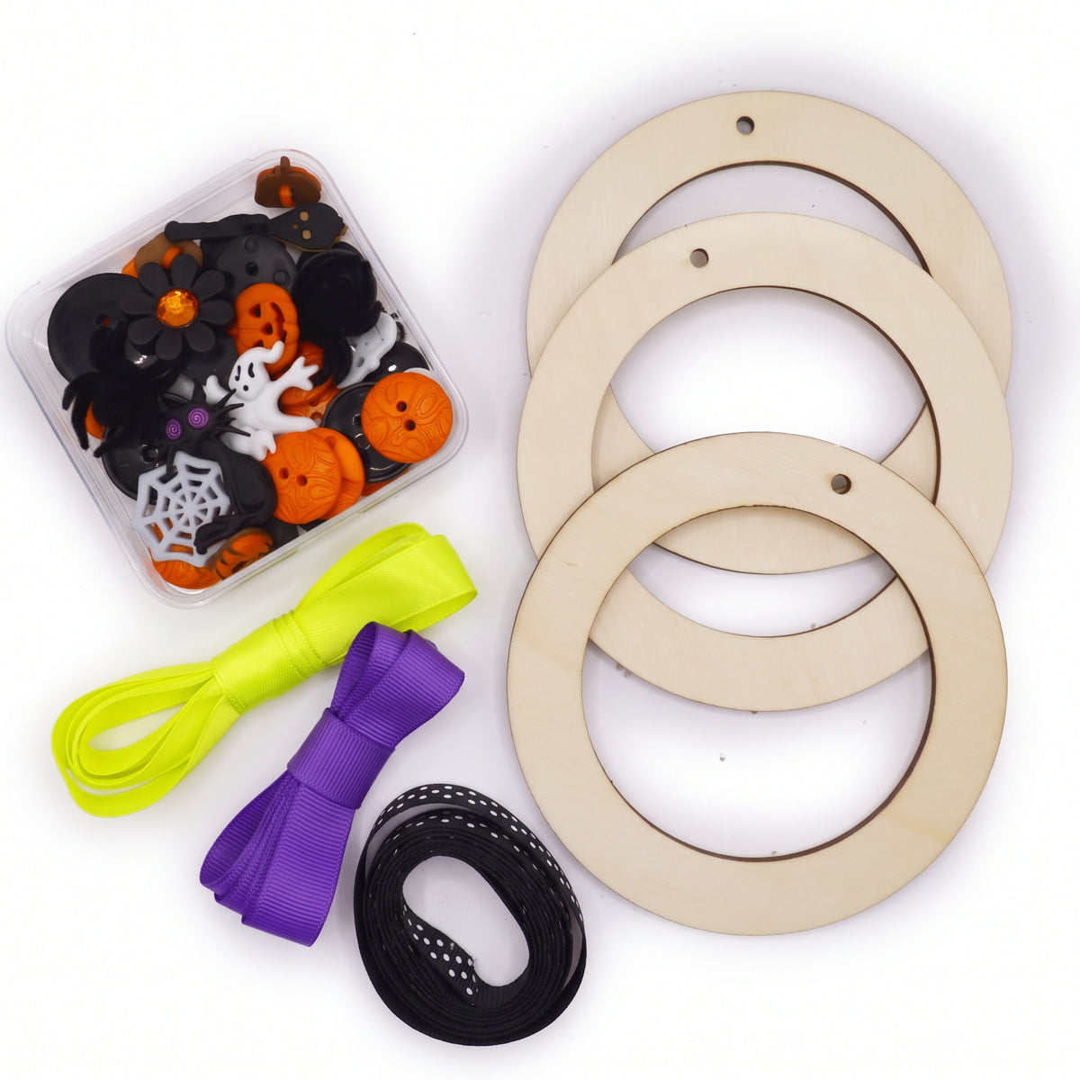 Tiny Halloween Wreath Trio DIY Kit – Makes 3