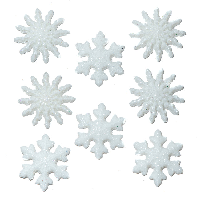Glitter Snowflakes Winter Holiday Buttons