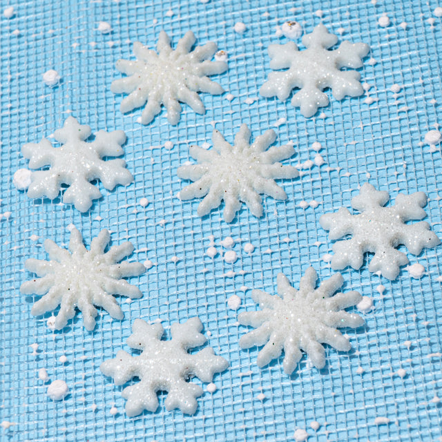 Glitter Snowflakes Winter Holiday Buttons