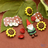 Gnome Garden Outdoor Nature Themed Buttons