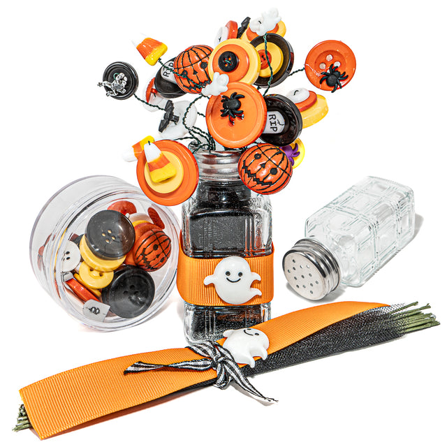 Spooky BOO Button Bouquet DIY Kit