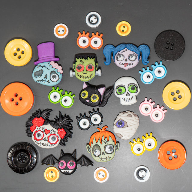 Spool of Spooks Halloween Button Bouquet Kit