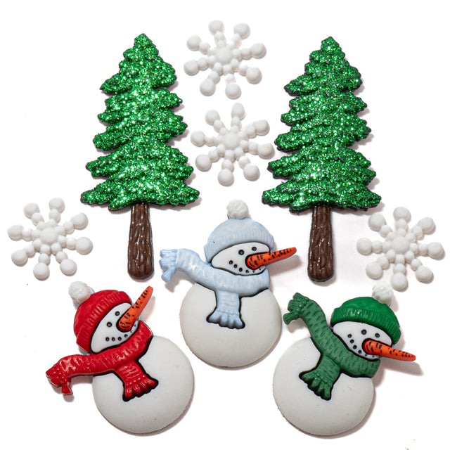 Have a Cool Yule Snowman Outdoor Winter Themed Buttons