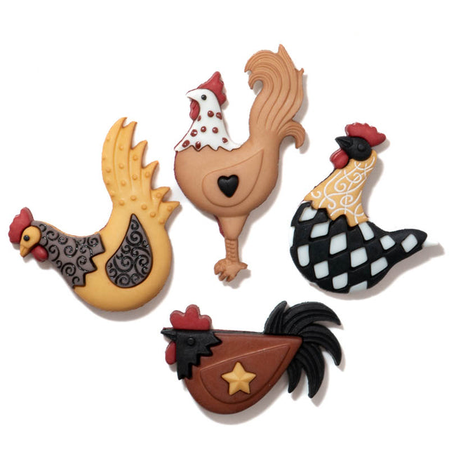 Hen House Barnyard Animal Bird Chicken Buttons