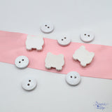How Do You Like Meow Pink White Cat Themed Flat Back and Sew Thru Buttons