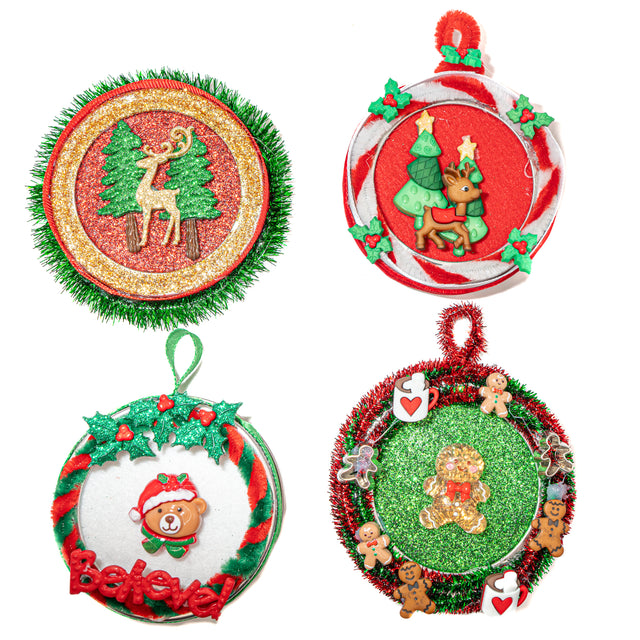 DIY Christmas Ornament Kit Metal Rings, 100+ pieces Makes 8 Ornaments