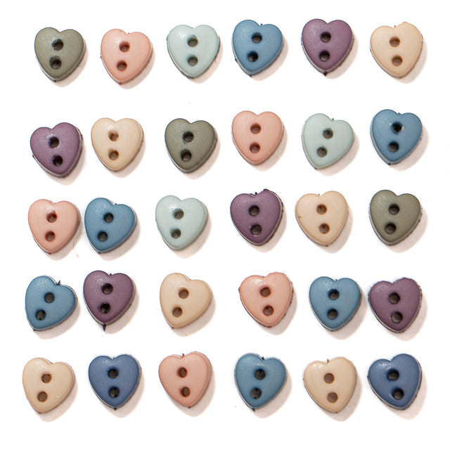 Micro Hearts Romance Colors 2-Hole Buttons