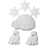 North Pole Fun Bear Igloo Snow Winter Themed Embellishments