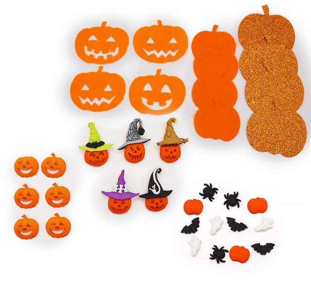 Pumpkin Patch Party Craft Embellishment and Felt Mix 30pcs