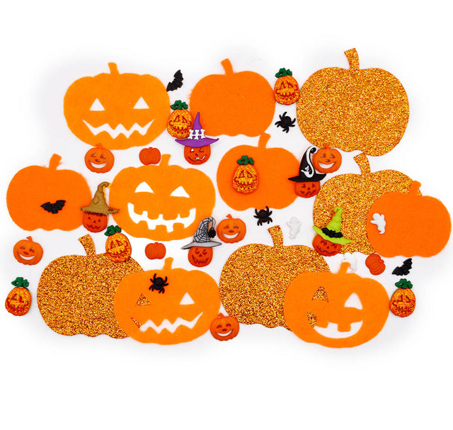 Pumpkin Patch Party Craft Embellishment and Felt Mix 30pcs